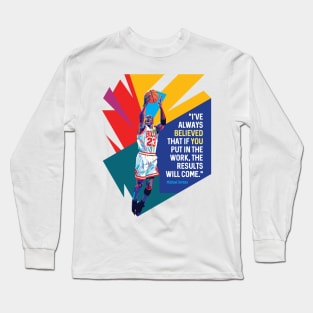 Michael Jordan White Jersey Quote Long Sleeve T-Shirt